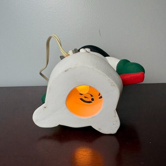 Vintage Ceramic Snowman Lights Up 8” Winter Christmas Decor Lamp Electric - Picture 7 of 11